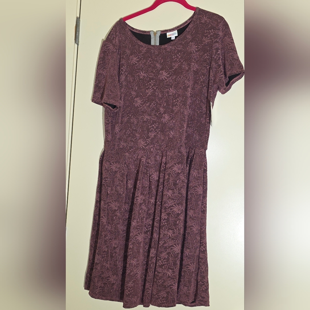 LuLaRoe Purple Pleated Midi Dress